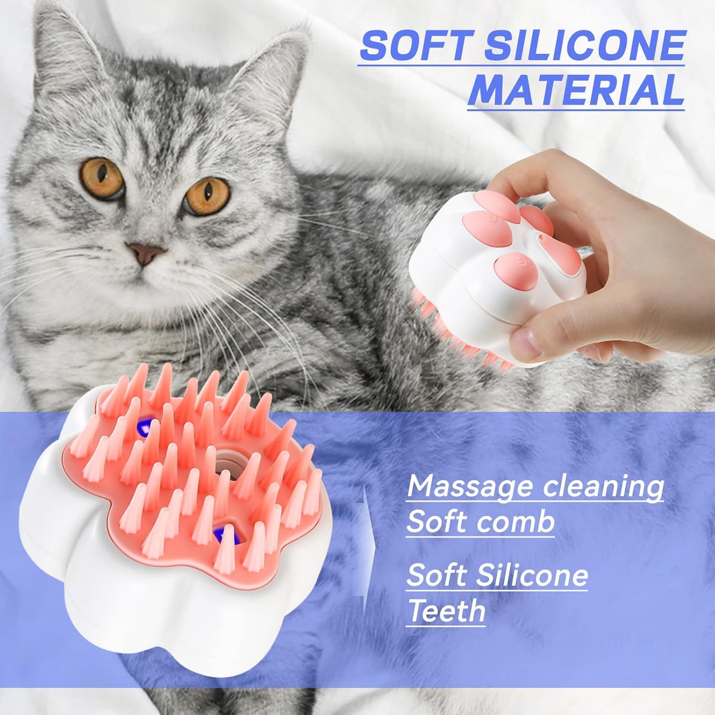 3 In 1 Pet Steam and Massage Brush with UV Rays