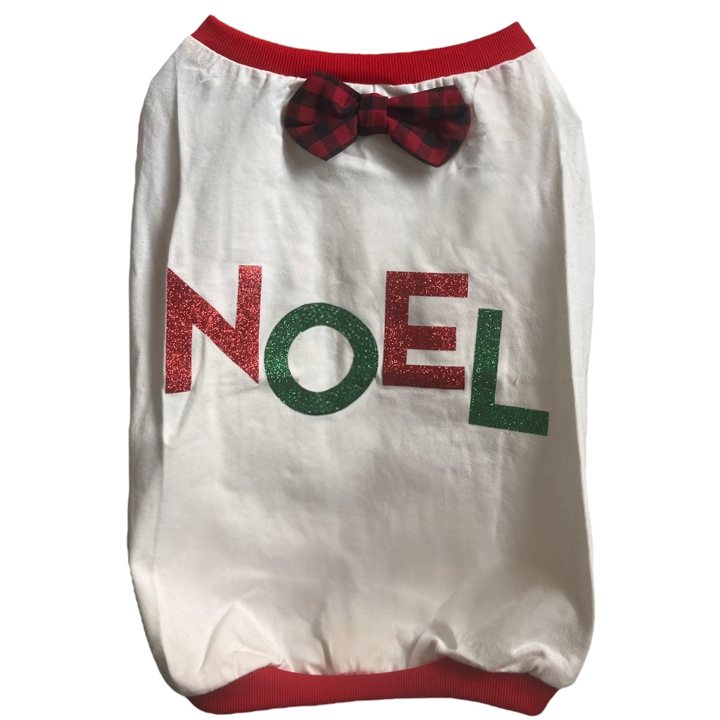 Pet Designer Holiday Christmas Sleeveless Noel Glitter Shirt for Dogs and Cats
