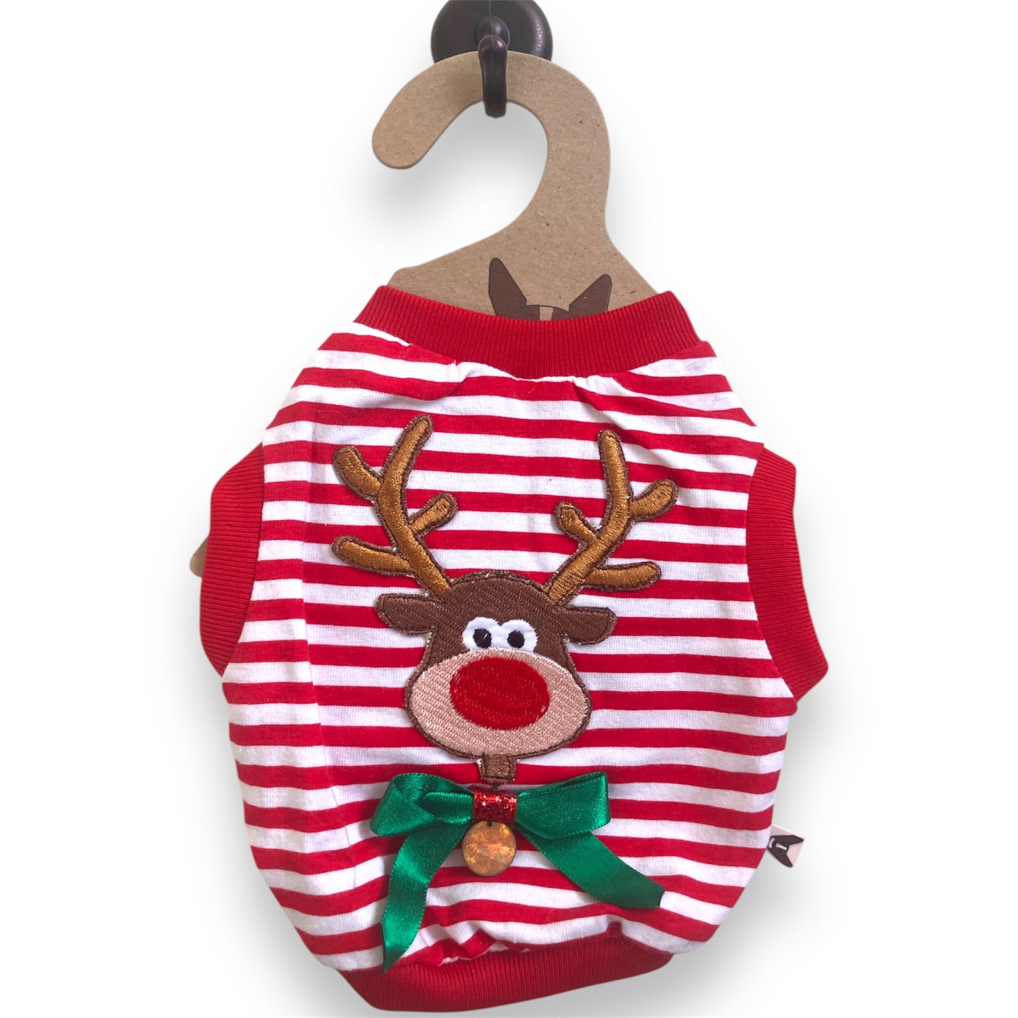 Pet Designer Holiday Christmas Reindeer Rudolph Sleeveless Shirt for Dogs and Cats