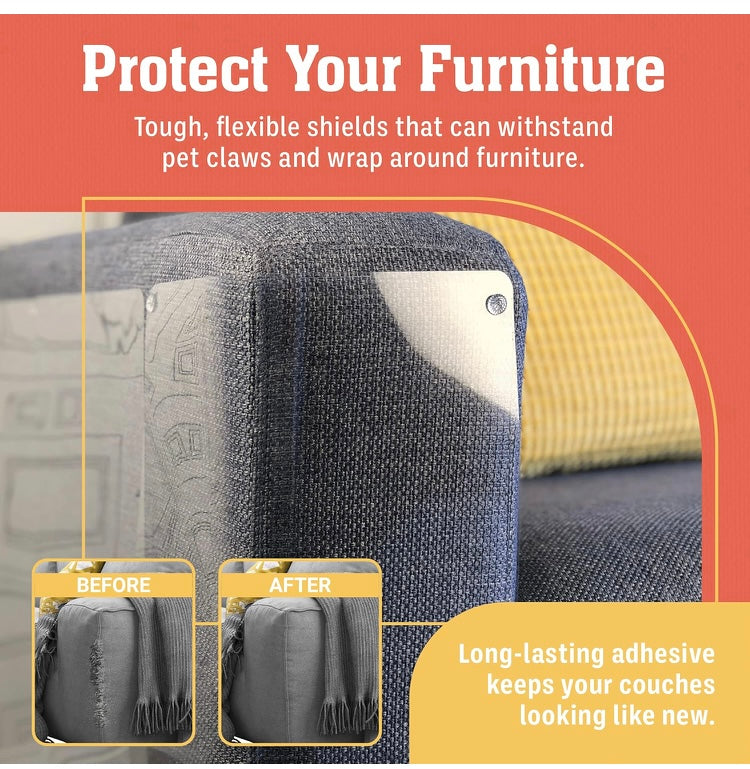 Couch Protector from Cat Claws - Stelucca Amazing 6 Pack with Twist Pins