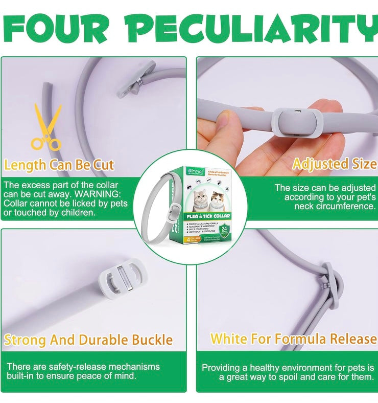 Flea and Tick Collar for Cats 4 Pack