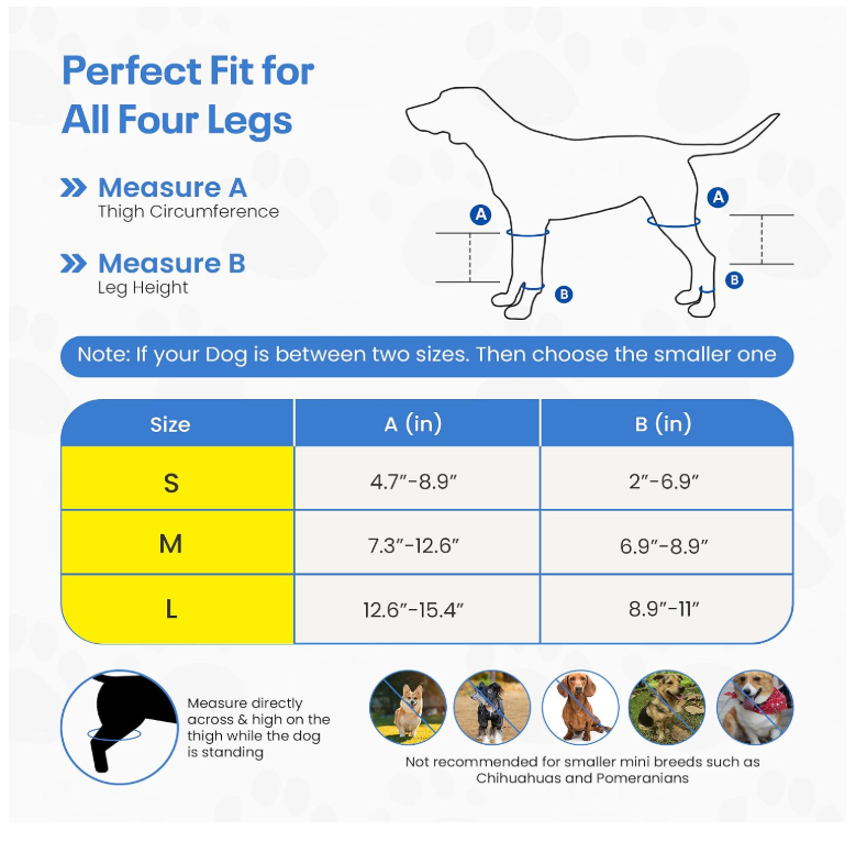 Dog Single Leg Long Knee Brace For Front and Rear Legs