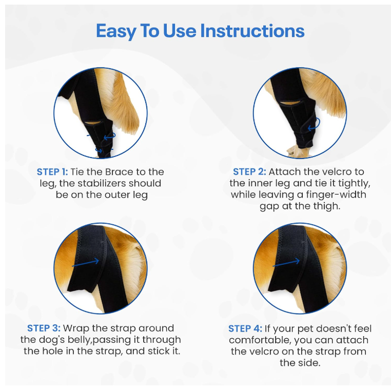 Dog Single Leg Long Knee Brace For Front and Rear Legs