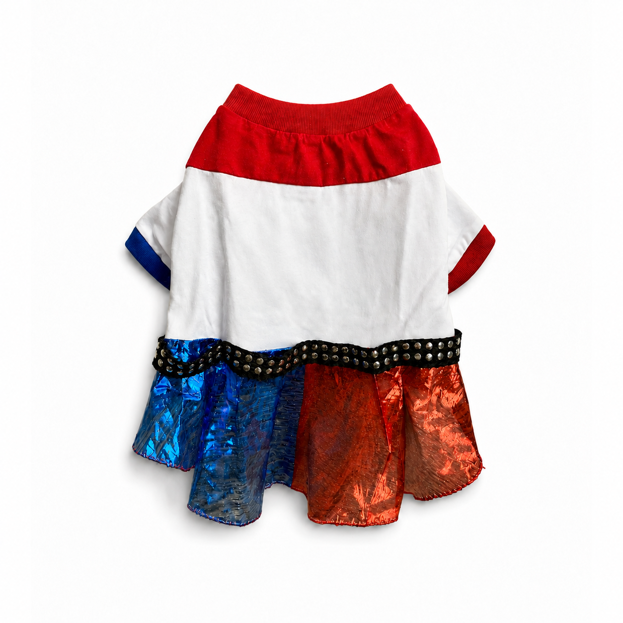 Red & Blue Villain Dog Costume Dress – Small Dog Halloween Outfit